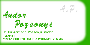 andor pozsonyi business card